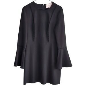 Charles Henry Women's Medium Black Long Bell Sleeve Midi Dress Stretch